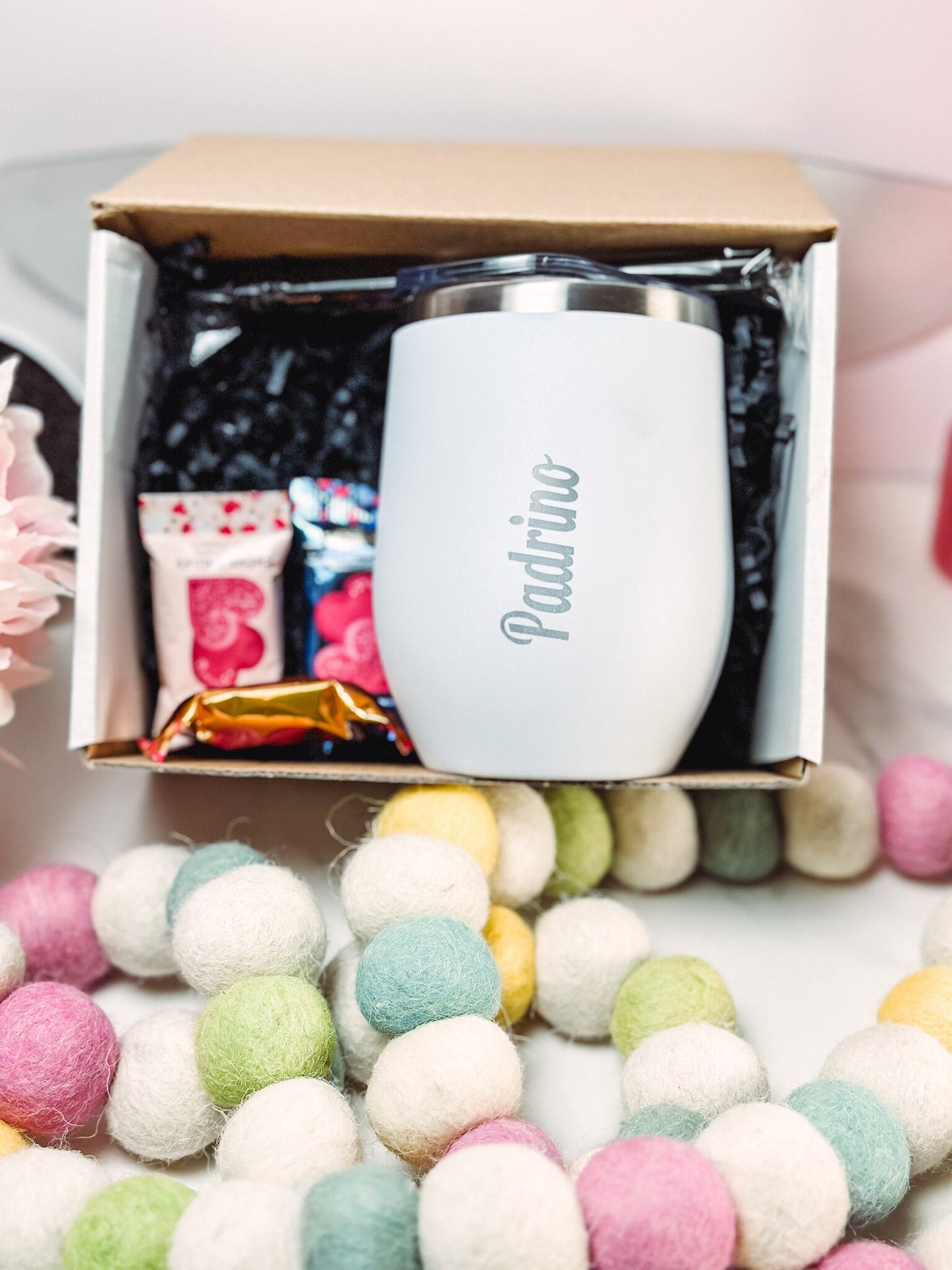 Personalized Wine Tumbler Godmother Bridesmaid Gift  Proposal Madrina Personalized Wine Glasses  Custom Wine Glasses Custom Wine Tumbler