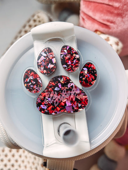 Paw stanley name plate Paw Stanley dog name tag Dog Lovers Gift Stanley Name Tag Tumbler Plate Topper Acrylic Stanley Dog topper Name plate