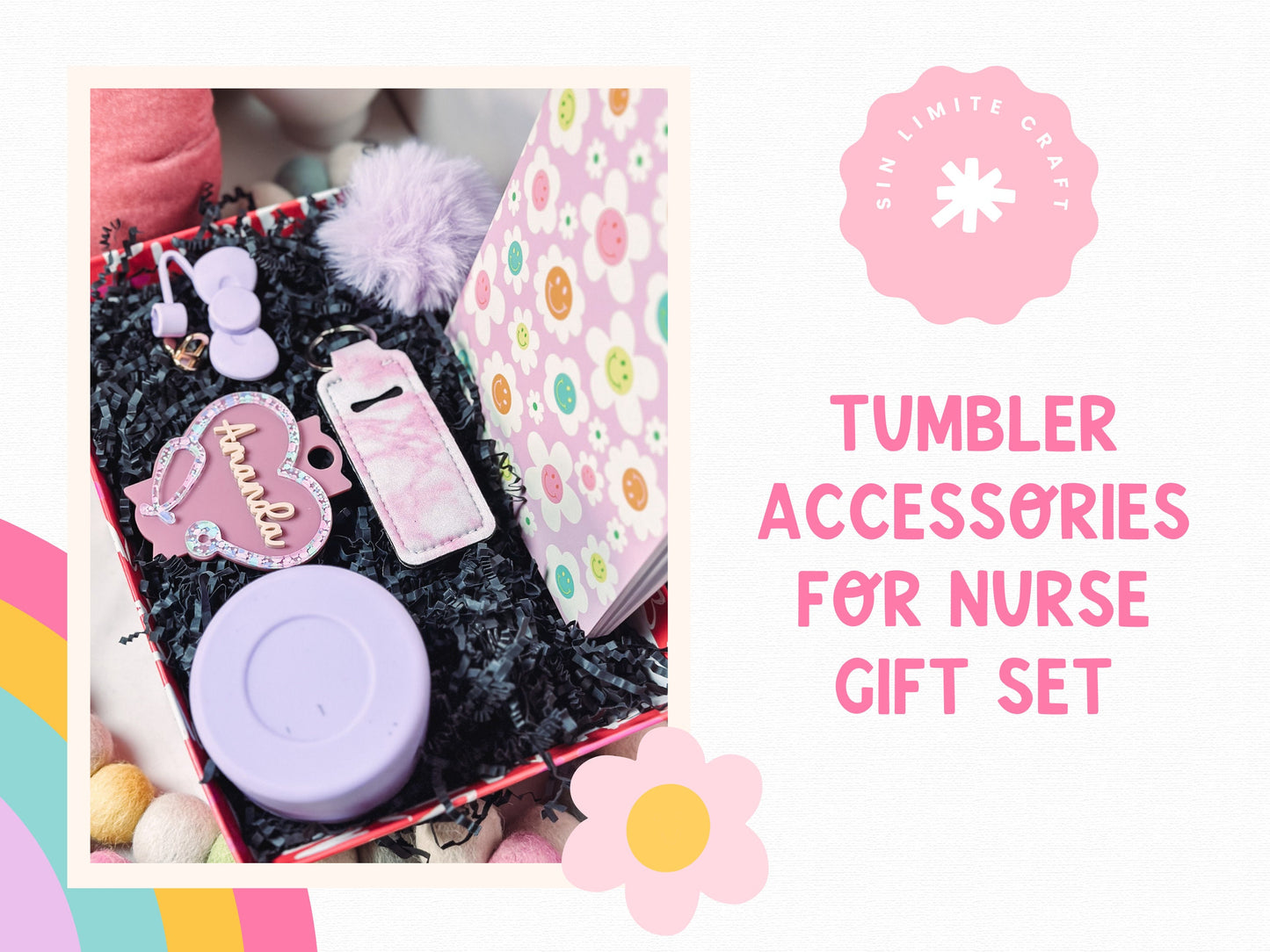 Tumbler accessories gift box30 oz Personalized Tumbler accessories for 40 oz  tumbler gift for Nurse Medical Tumbler accessories Gift set