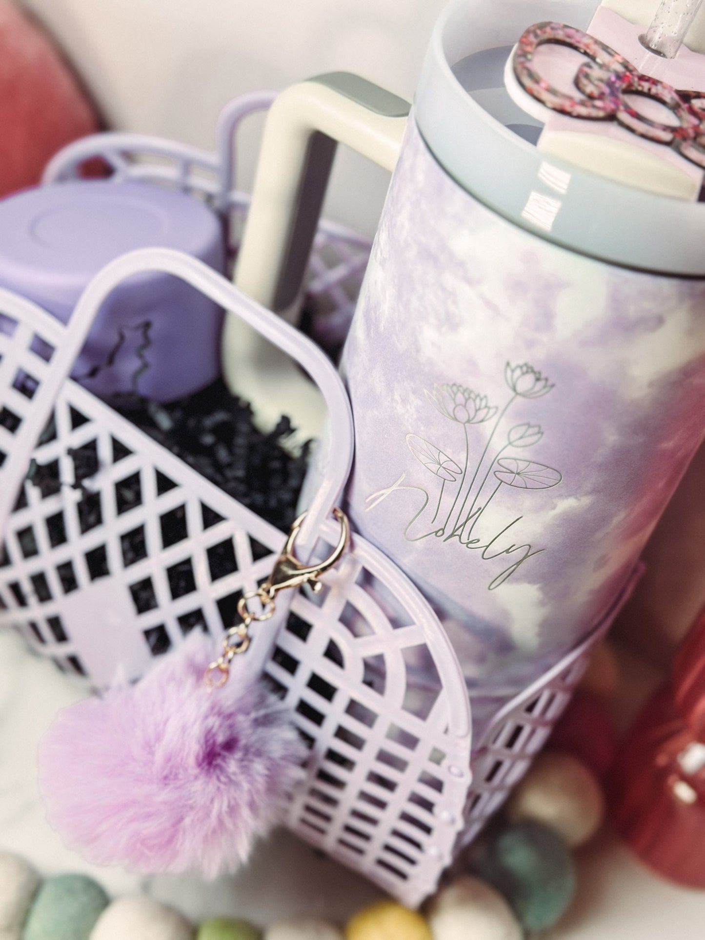 Braidmaid Gift Bags for Friends Girls Teens Personalized Jelly Bag for Junior Bridemaids Jelly bag 40 oz tumbler Birth Month Flower Gift