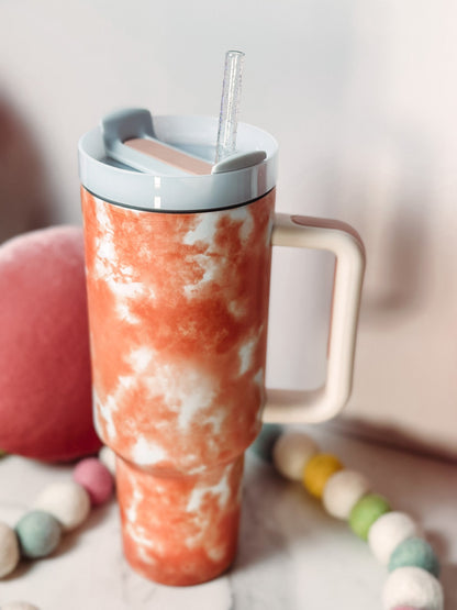 Personalized 40oz Tumbler w Handle Lid and Straw Stainless Steel Engraved Tumbler Personalized Gift for Her Stainless Steel Engraved Tumbler