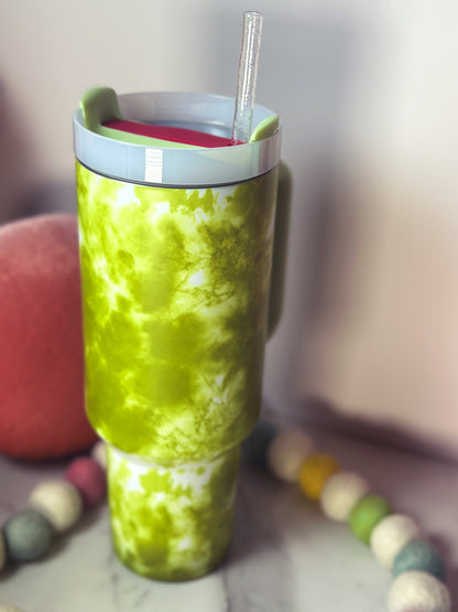 Personalized 40oz Tumbler w Handle Lid and Straw Stainless Steel Engraved Tumbler Personalized Gift for Her Stainless Steel Engraved Tumbler