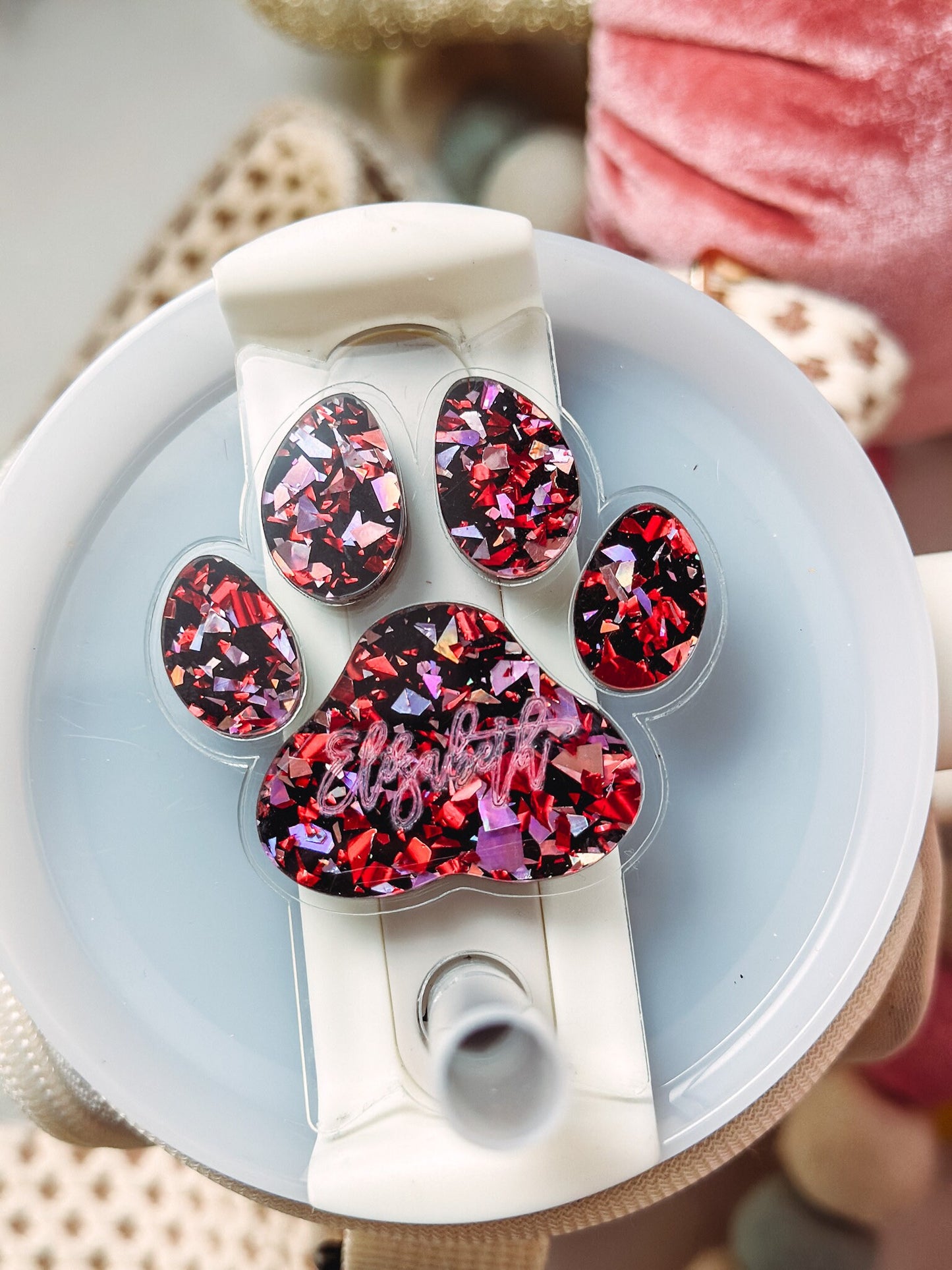 Paw stanley name plate Paw Stanley dog name tag Dog Lovers Gift Stanley Name Tag Tumbler Plate Topper Acrylic Stanley Dog topper Name plate