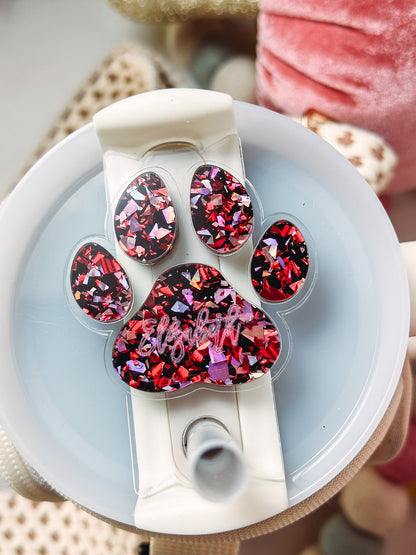 Paw stanley name plate Paw Stanley dog name tag Dog Lovers Gift Stanley Name Tag Tumbler Plate Topper Acrylic Stanley Dog topper Name plate