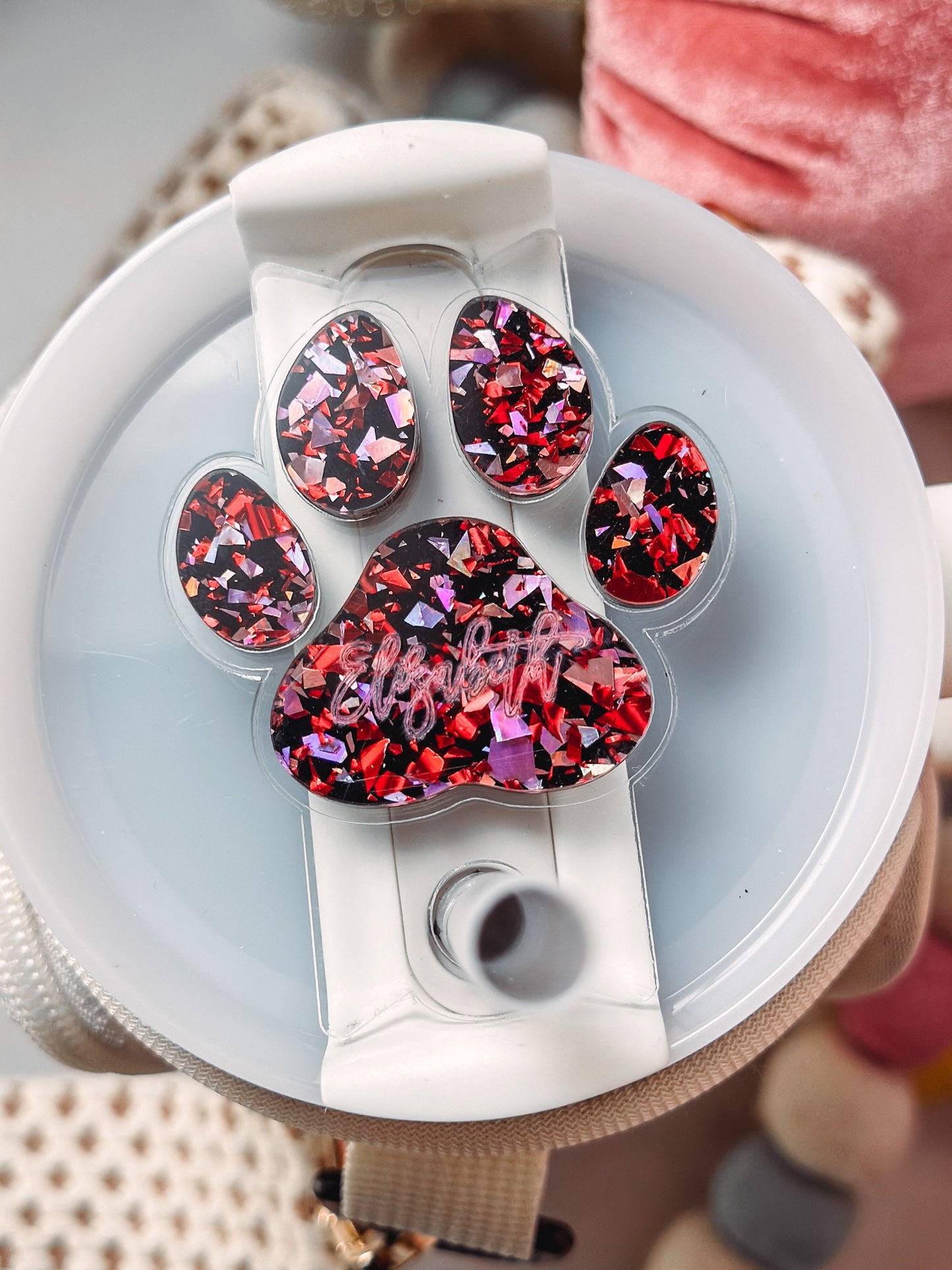 Paw stanley name plate Paw Stanley dog name tag Dog Lovers Gift Stanley Name Tag Tumbler Plate Topper Acrylic Stanley Dog topper Name plate