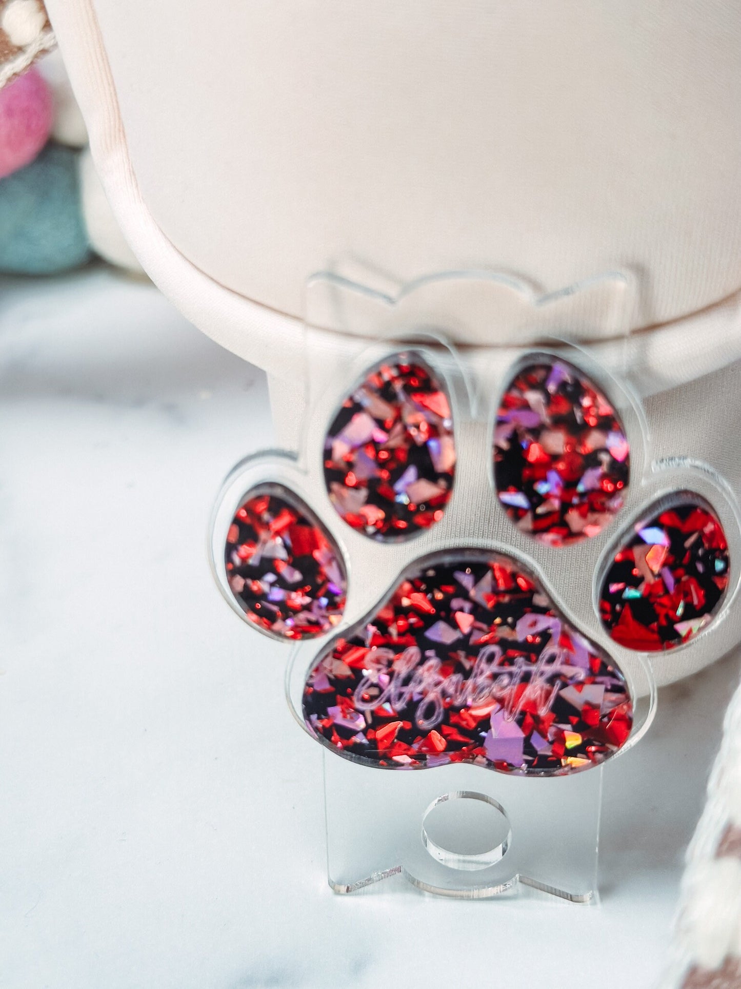 Paw stanley name plate Paw Stanley dog name tag Dog Lovers Gift Stanley Name Tag Tumbler Plate Topper Acrylic Stanley Dog topper Name plate