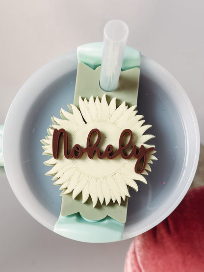 Sunflower Personalized Tumbler Plate Girly Stanley Tumbler Name Tag Custom Name Tumbler Tag H20 Name Plates Gifts for her sunflower gifts
