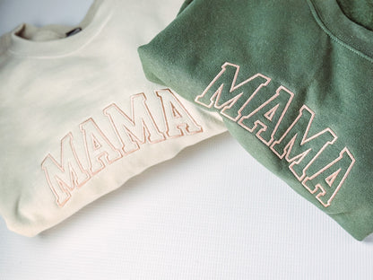 Embroidered Mama Sweatshirt Embroidered mama Crewneck Personalized Gifts Personalized Sweatshirt Trendy Crewnecks for Women Mom Gift for Her