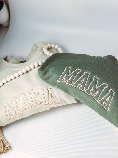 Embroidered Mama Sweatshirt Embroidered mama Crewneck Personalized Gifts Personalized Sweatshirt Trendy Crewnecks for Women Mom Gift for Her