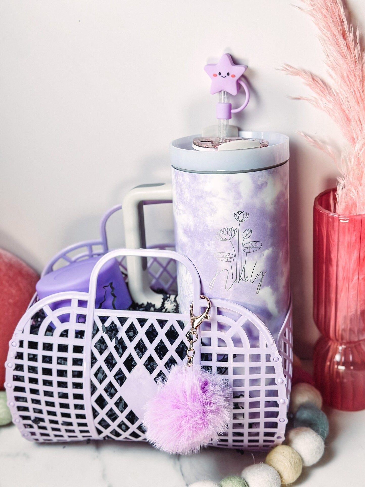 Braidmaid Gift Bags for Friends Girls Teens Personalized Jelly Bag for Junior Bridemaids Jelly bag 40 oz tumbler Birth Month Flower Gift