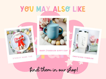 Custom Topper For Stanley Topper or name plate custom engraved tumbler w accessories