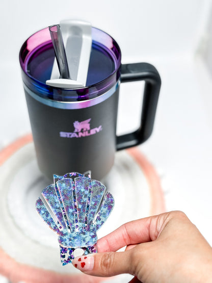 Personalized Tumbler Plate shark  Name Tag  Accessory Custom Tumbler Name Tag Tumbler Topper Name Plate beach theme tumbler gift for her