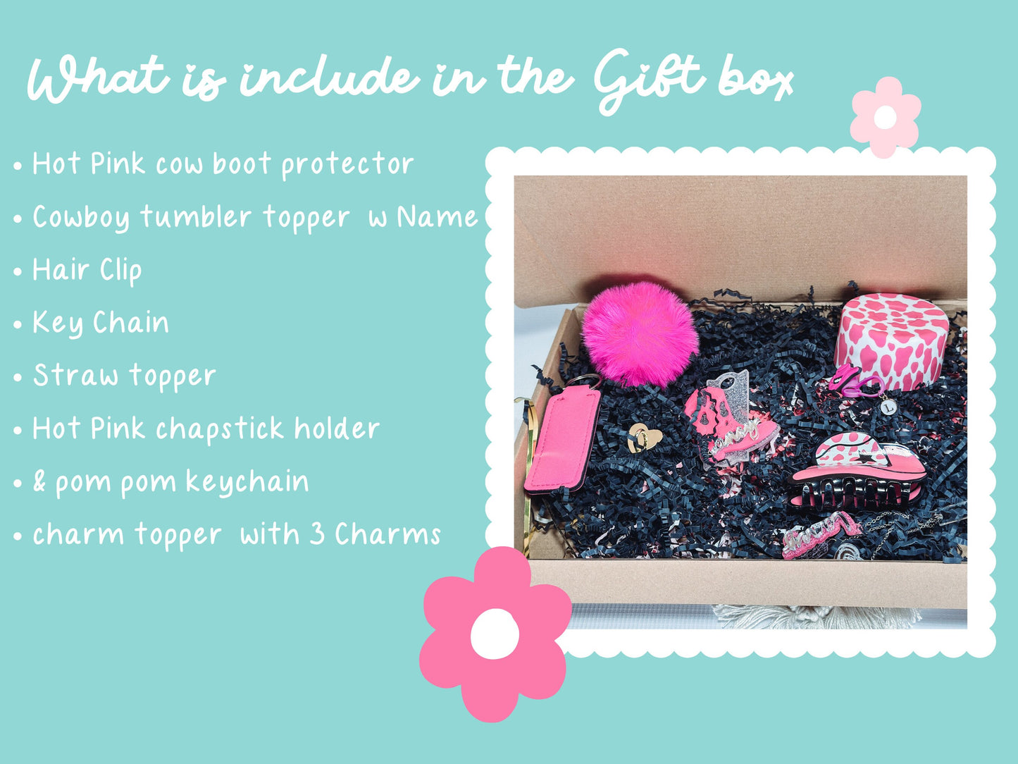 Disco Pink Boots Tumbler name Tag Cowgirl Tumbler Tag Topper accessory gift box Personalized tumbler Cowgirl gift set Birthday Gift Set