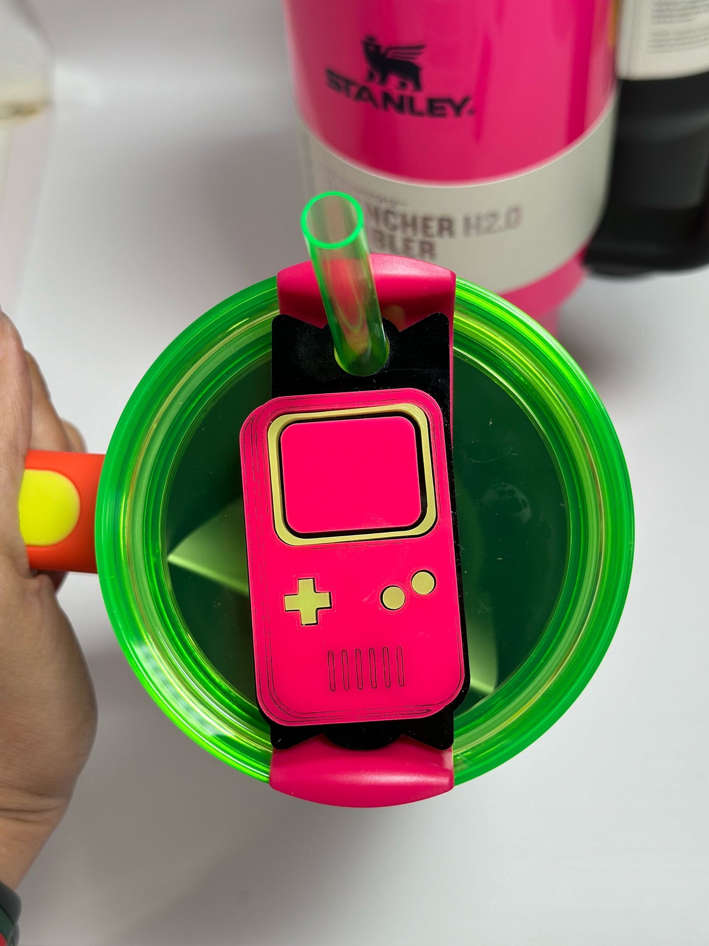 Personalized Name Plate for Tumbler Custom Tumbler Topper tumbler 30oz 40oz Lids H2.0  Gameboy name tag Neon Tumbler Name Plate