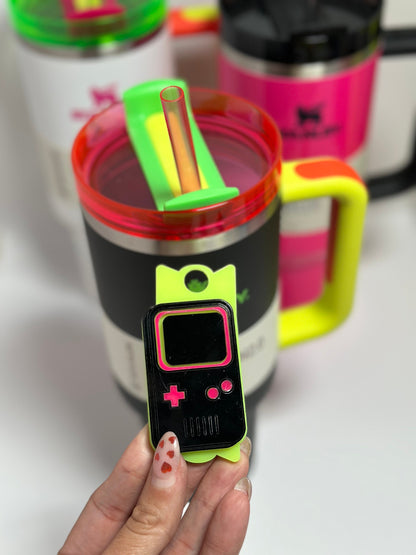 Personalized Name Plate for Tumbler Custom Tumbler Topper tumbler 30oz 40oz Lids H2.0  Cassette name topper Neon Tumbler Name Plate