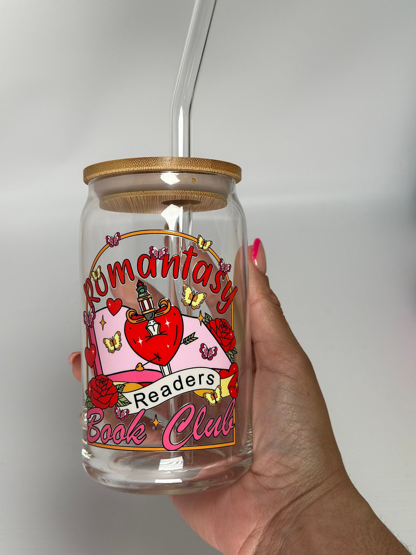 The Spice Glass Cup square glass up w/ Bamboo Lid & Straw coffee cup  glass cup bookish booktok  spicy book smut gift ideas