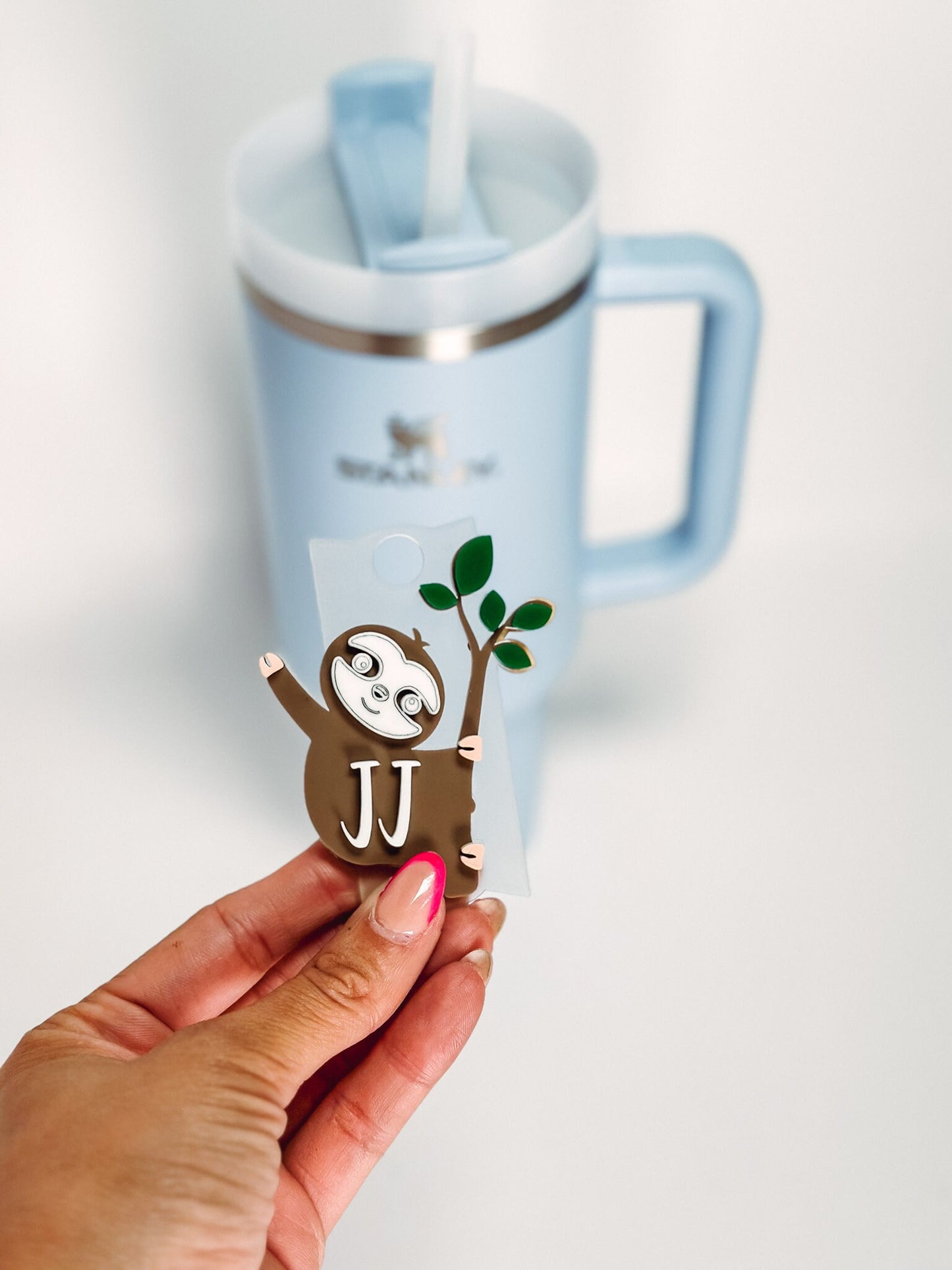 Personalized Name Plate for Tumbler Custom Tumbler Topper tumbler 30oz 40oz Lids H2.0 Cute Sloth Tumbler Name Plate Sloth Name Plate