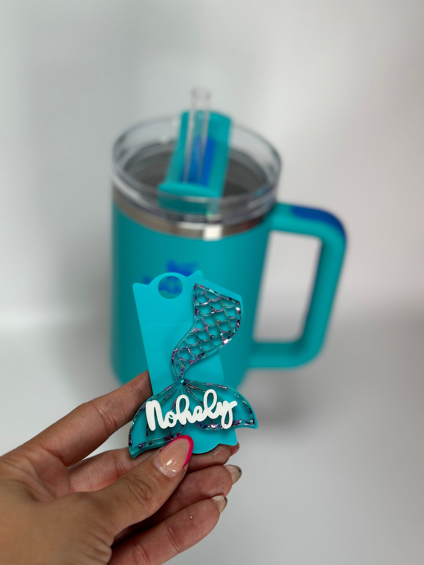 Personalized Tumbler Plate Mermaids Name Tag  Accessory Custom Tumbler Name Tag Tumbler Topper Name Plates Mermaid Gift Women Gift for her