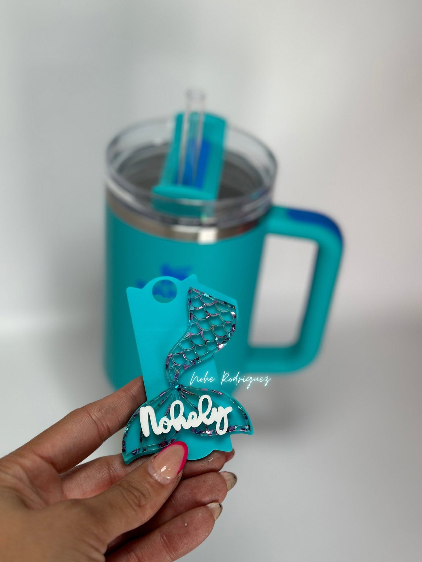 Personalized Tumbler Plate Mermaids Name Tag  Accessory Custom Tumbler Name Tag Tumbler Topper Name Plates Mermaid Gift Women Gift for her