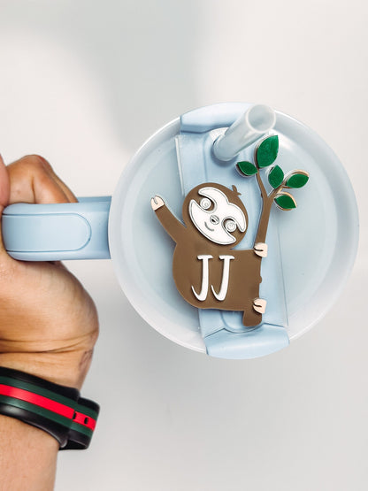 Personalized Name Plate for Tumbler Custom Tumbler Topper tumbler 30oz 40oz Lids H2.0 Cute Sloth Tumbler Name Plate Sloth Name Plate