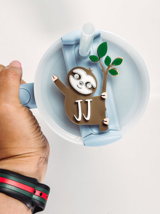 Personalized Name Plate for Tumbler Custom Tumbler Topper tumbler 30oz 40oz Lids H2.0 Cute Sloth Tumbler Name Plate Sloth Name Plate