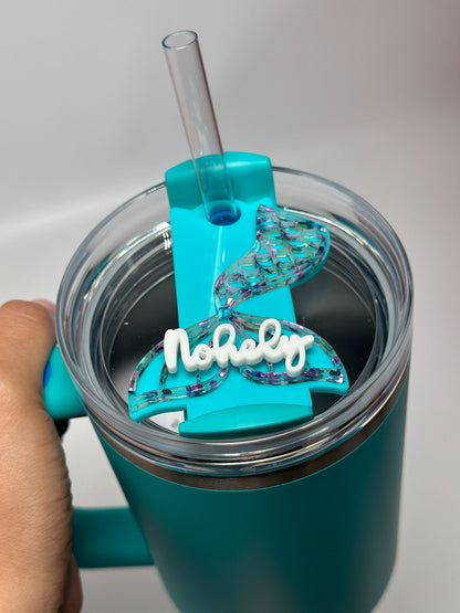 Personalized Tumbler Plate Mermaids Name Tag  Accessory Custom Tumbler Name Tag Tumbler Topper Name Plates Mermaid Gift Women Gift for her