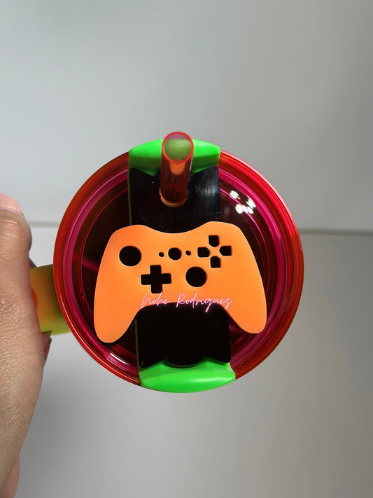 Personalized Name Plate for Tumbler Custom Tumbler Topper tumbler 30oz 40oz Lids H2.0  Gameboy name tag Neon Tumbler Name Plate