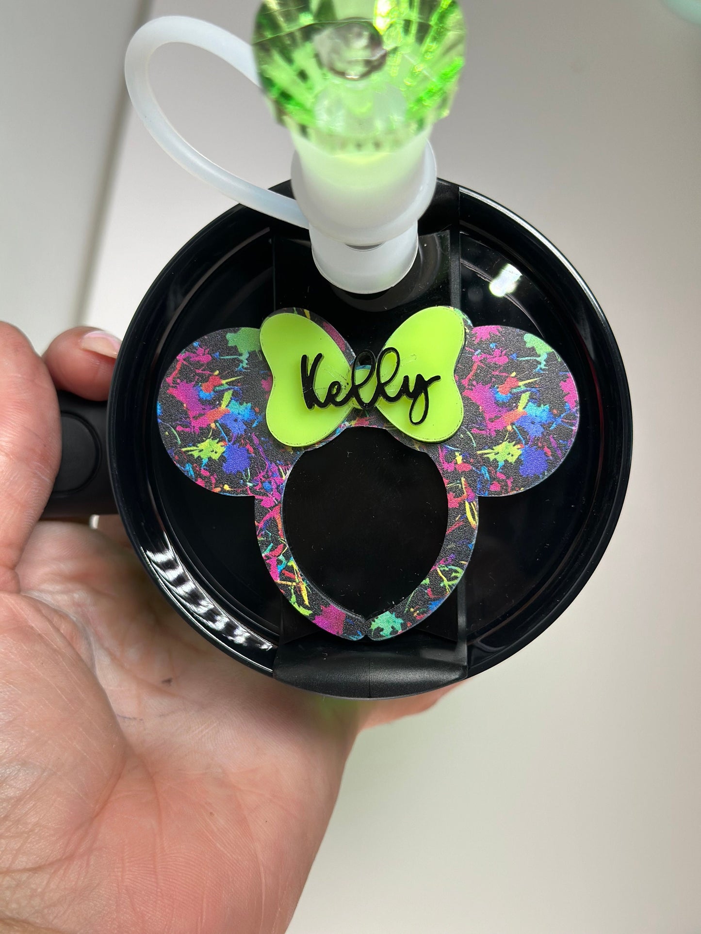 Personalized Name Plate for Tumbler Custom Tumbler Topper tumbler 30oz 40oz Lids H2.0 Alien Blue  name tag Blue Alien Tumbler Name Plate