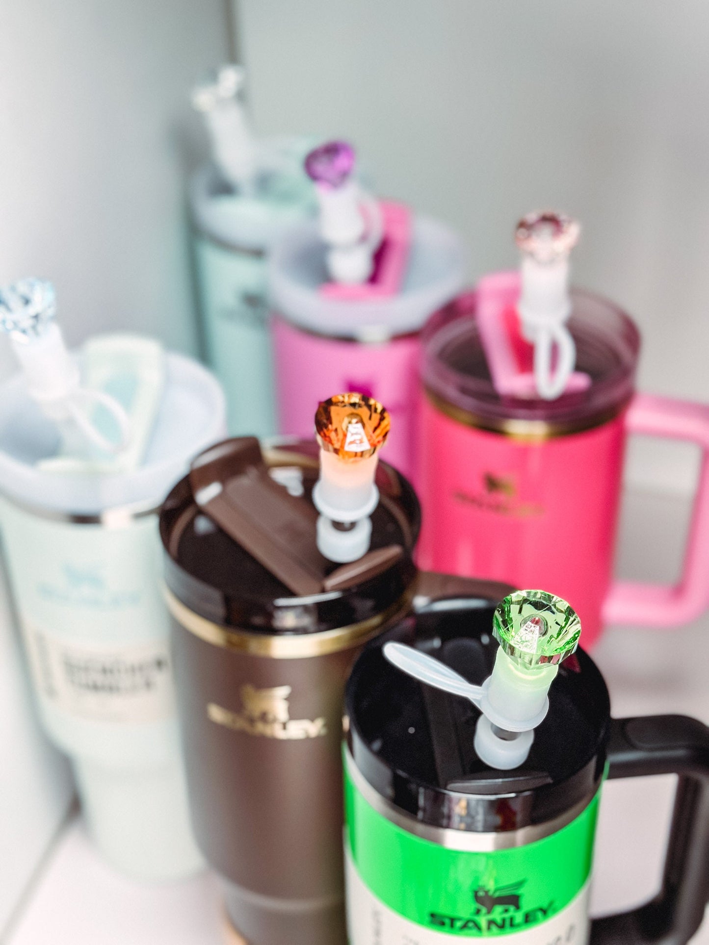 Straw Topper Cover Diamond Edition Topper  Straw topper for tumbler 40oz silicone straw cap topper