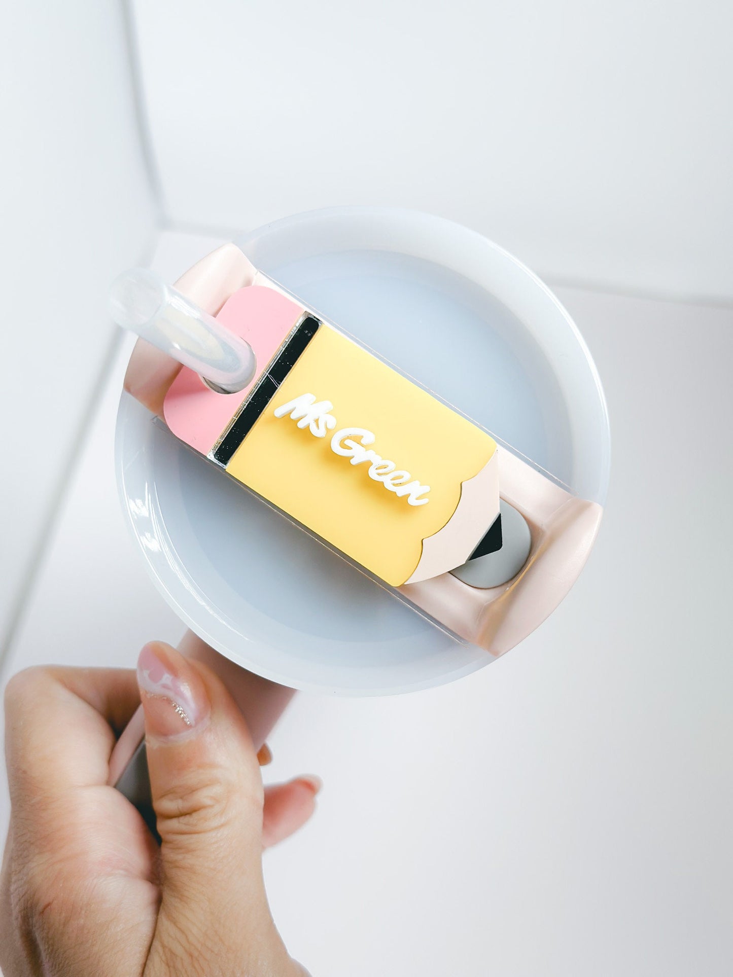 Teacher tumbler Topper Pencil Tumbler Teacher Name Plate  Pencil Tumbler Name Tag -Cup Accessories - Gifts for Teachers Teacher Appreciation