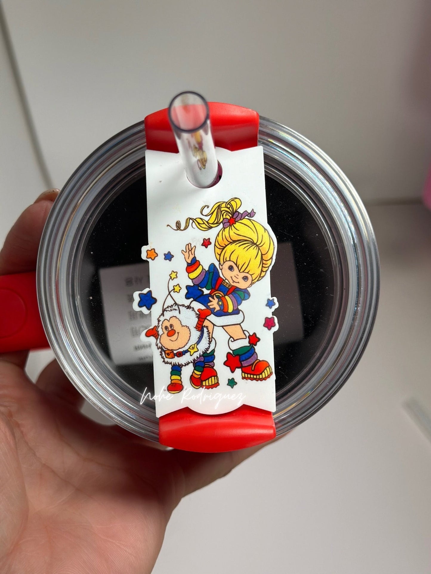 Personalized Name Plate for Tumbler Custom Tumbler Topper tumbler Lids H2.0 Pink Neon name tag Neon Tumbler Name Plate Rainbow girl 80skids