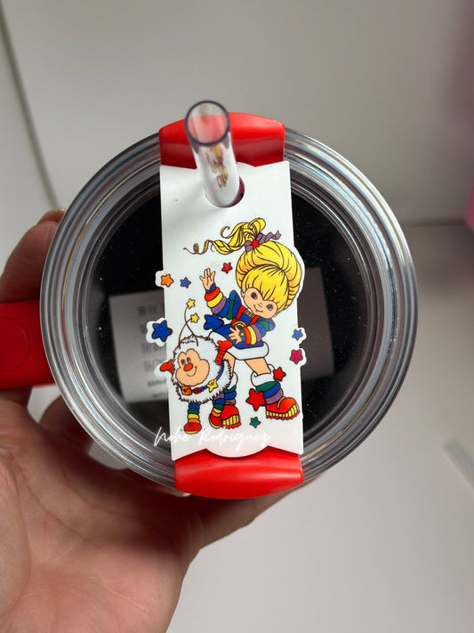 Personalized Name Plate for Tumbler Custom Tumbler Topper tumbler Lids H2.0 Pink Neon name tag Neon Tumbler Name Plate Rainbow girl 80skids