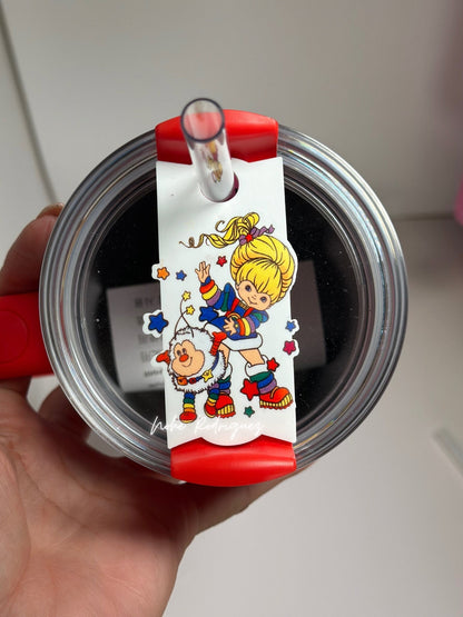 Personalized Name Plate for Tumbler Custom Tumbler Topper tumbler Lids H2.0 Pink Neon name tag Neon Tumbler Name Plate I heart the 90s