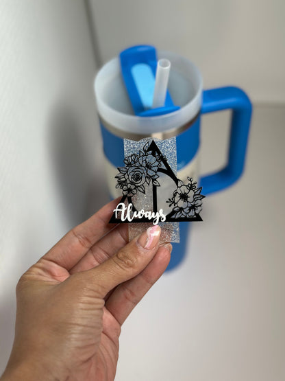 Always Floral Magic Tumbler Name Plate Topper Topper Plate Tumbler Topper personalized tumbler Name Plate Topper Gift for Wizard Book