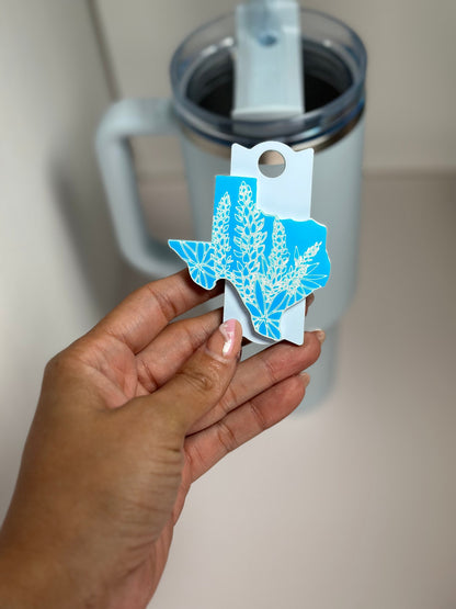 Texas Tumbler Topper Texas  Lone Star State Tumbler Topperr Name Plate Tumbler For Tumbler  Blue bonnet Flower  tumbler Accessories