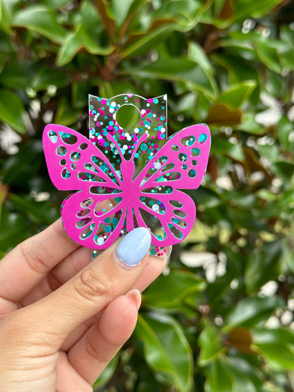 Passion Pink Butterfly Tumbler Topper Set Pink teal Charms pasionpink accessory Topper Tumbler Name Plate Perfect for  teal pink set