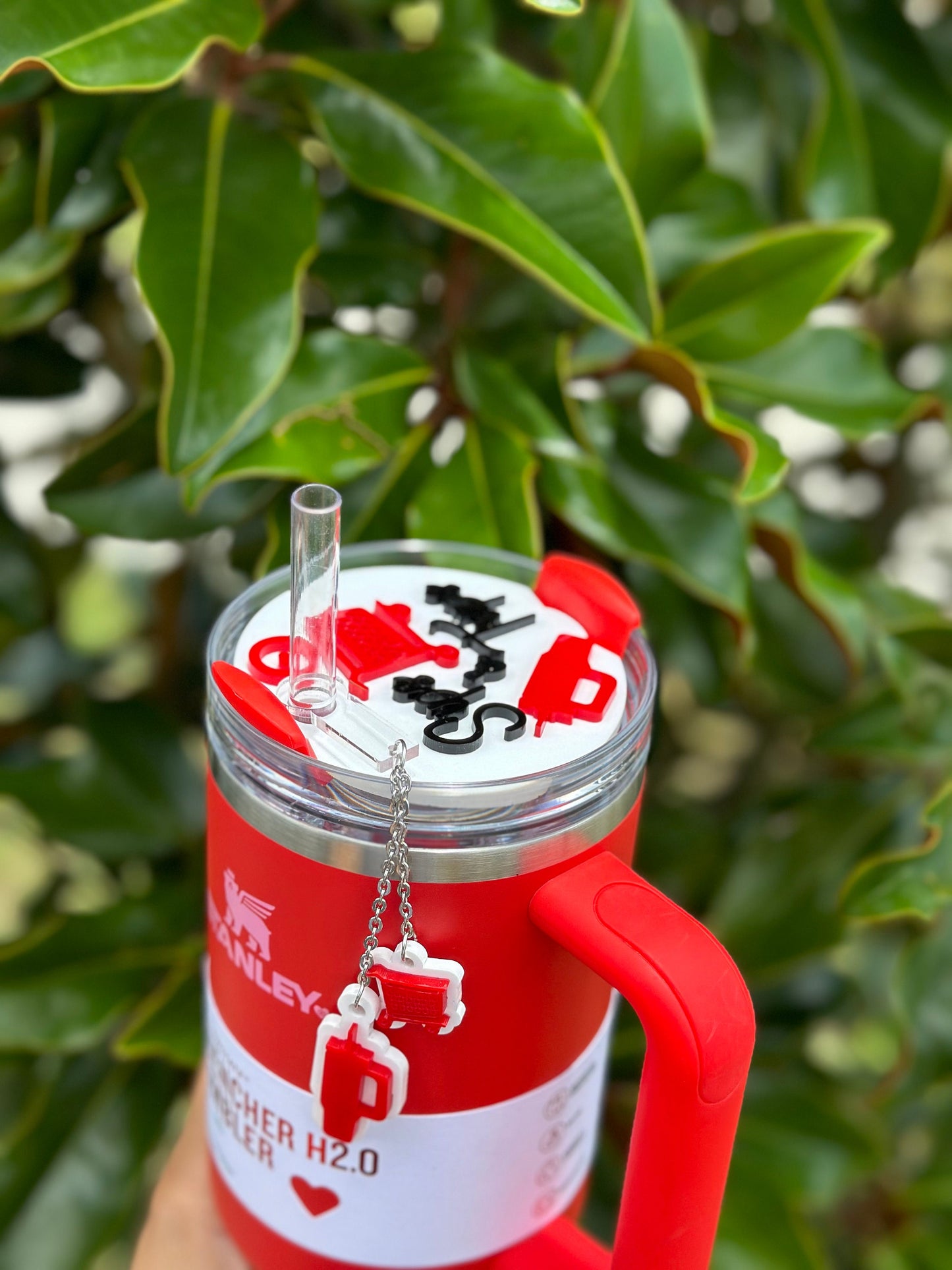 Sips & Trips Tumbler Topper and Charms Set Custom Tumbler Accessories | Stanley Tumbler Charm Set  Shopping and Sipping Theme shopper lover