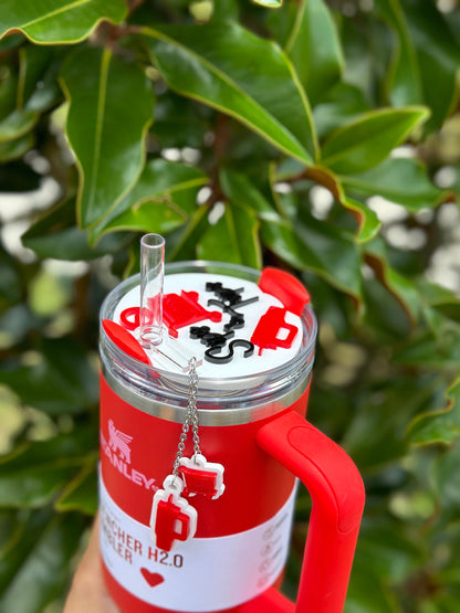 Sips & Trips Tumbler Topper and Charms Set Custom Tumbler Accessories | Stanley Tumbler Charm Set  Shopping and Sipping Theme shopper lover