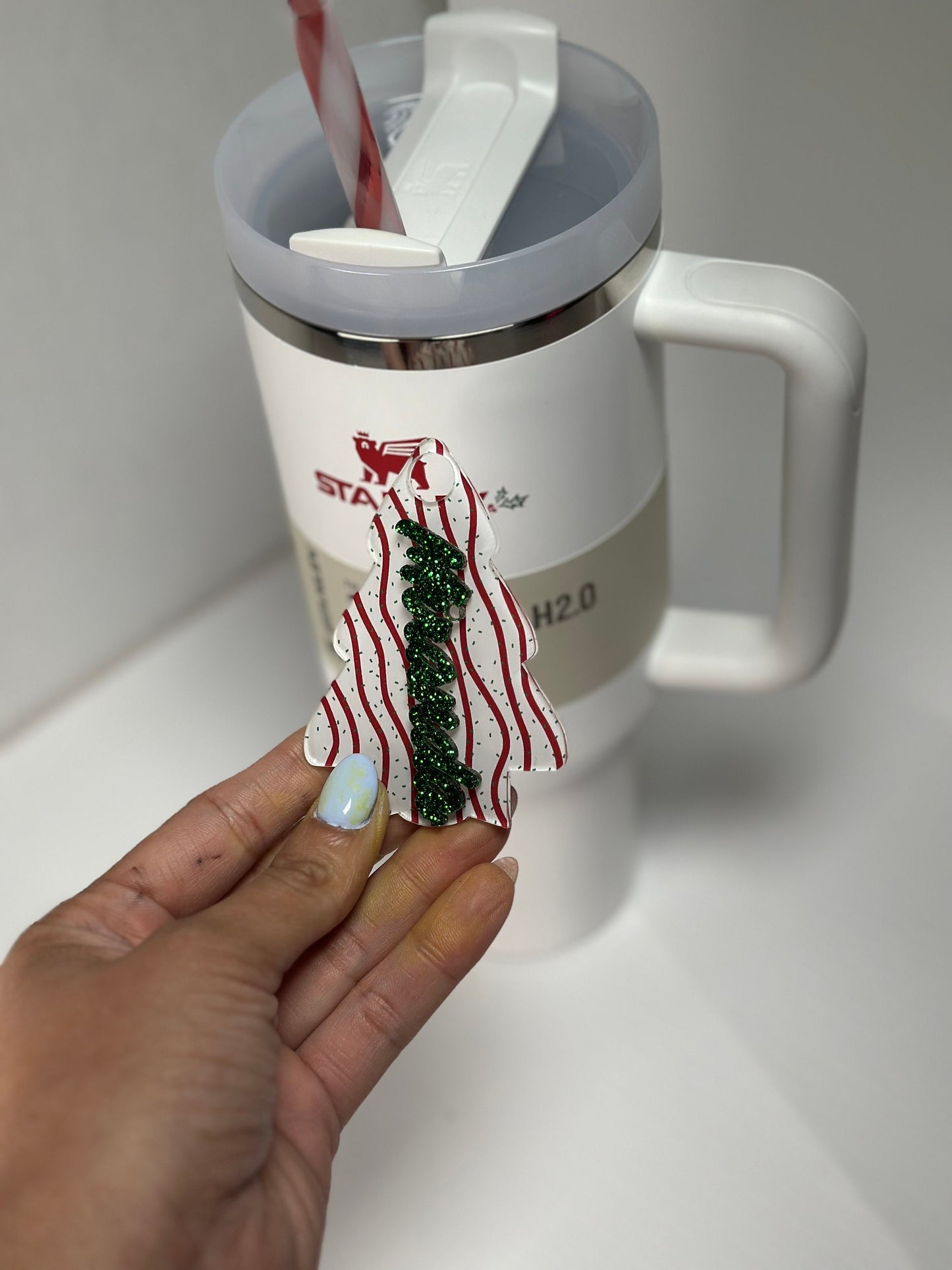 Christmas Cake tumbler cup Topper  H2.0 Stanley Cup Topper Custom Cup Topper/ Tumbler Tag Christmas topper