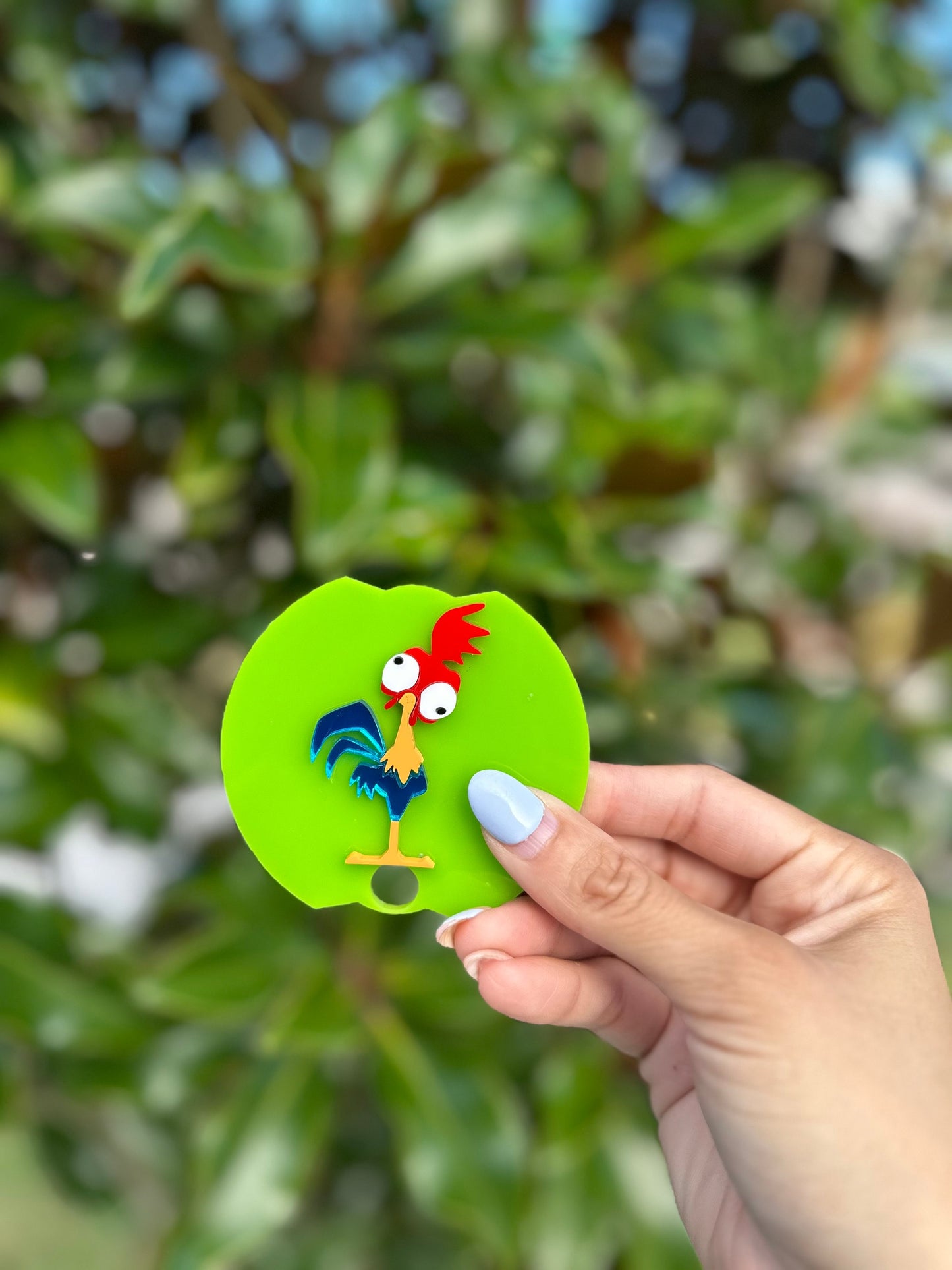 Tropical Chicken Tumbler Topper Tropical chicken Tag Personalized cute chicken Topper Tumbler Name tag Topper Personalized Tumbler Accessory