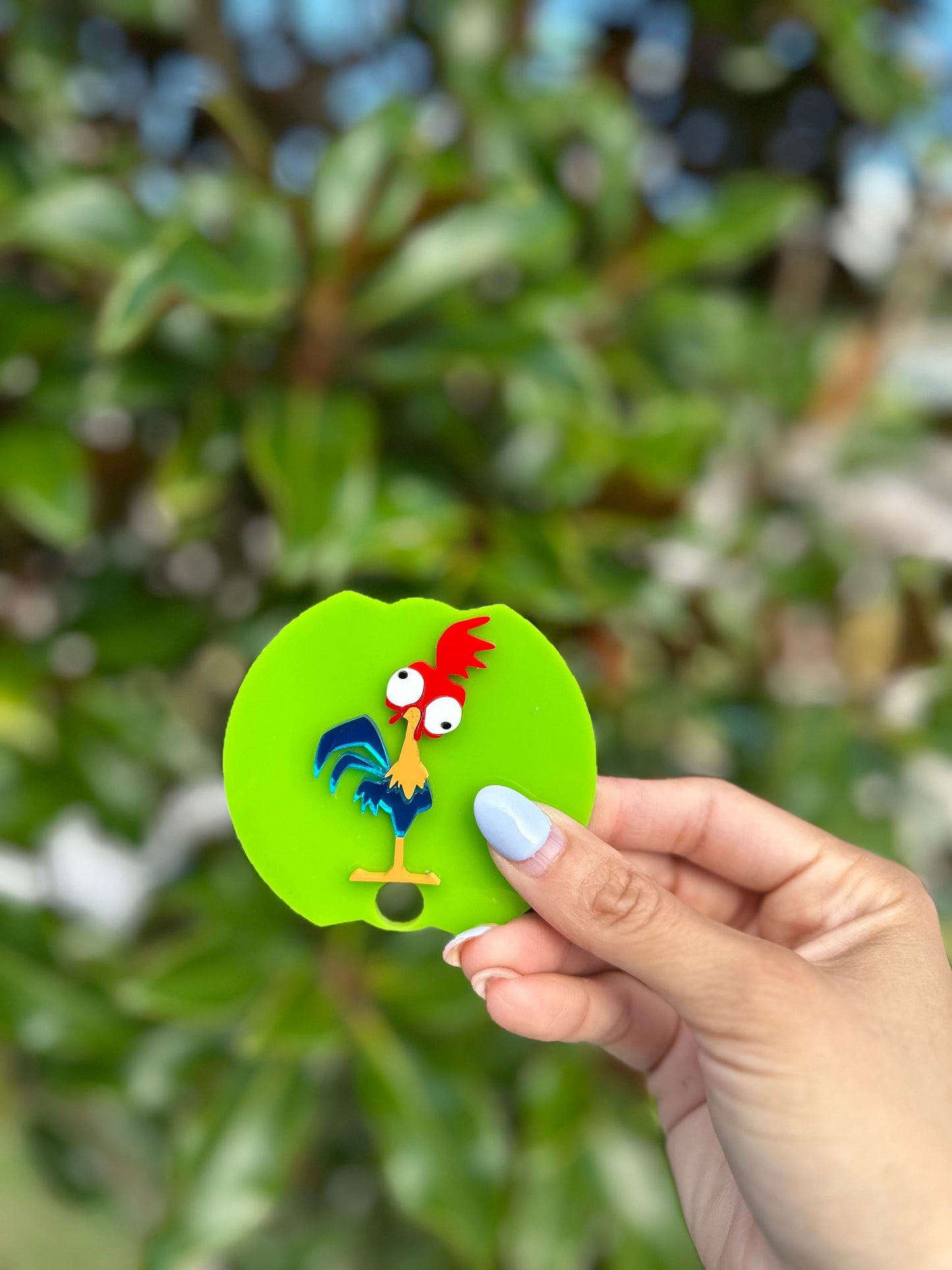 Tropical Chicken Tumbler Topper Tropical chicken Tag Personalized cute chicken Topper Tumbler Name tag Topper Personalized Tumbler Accessory