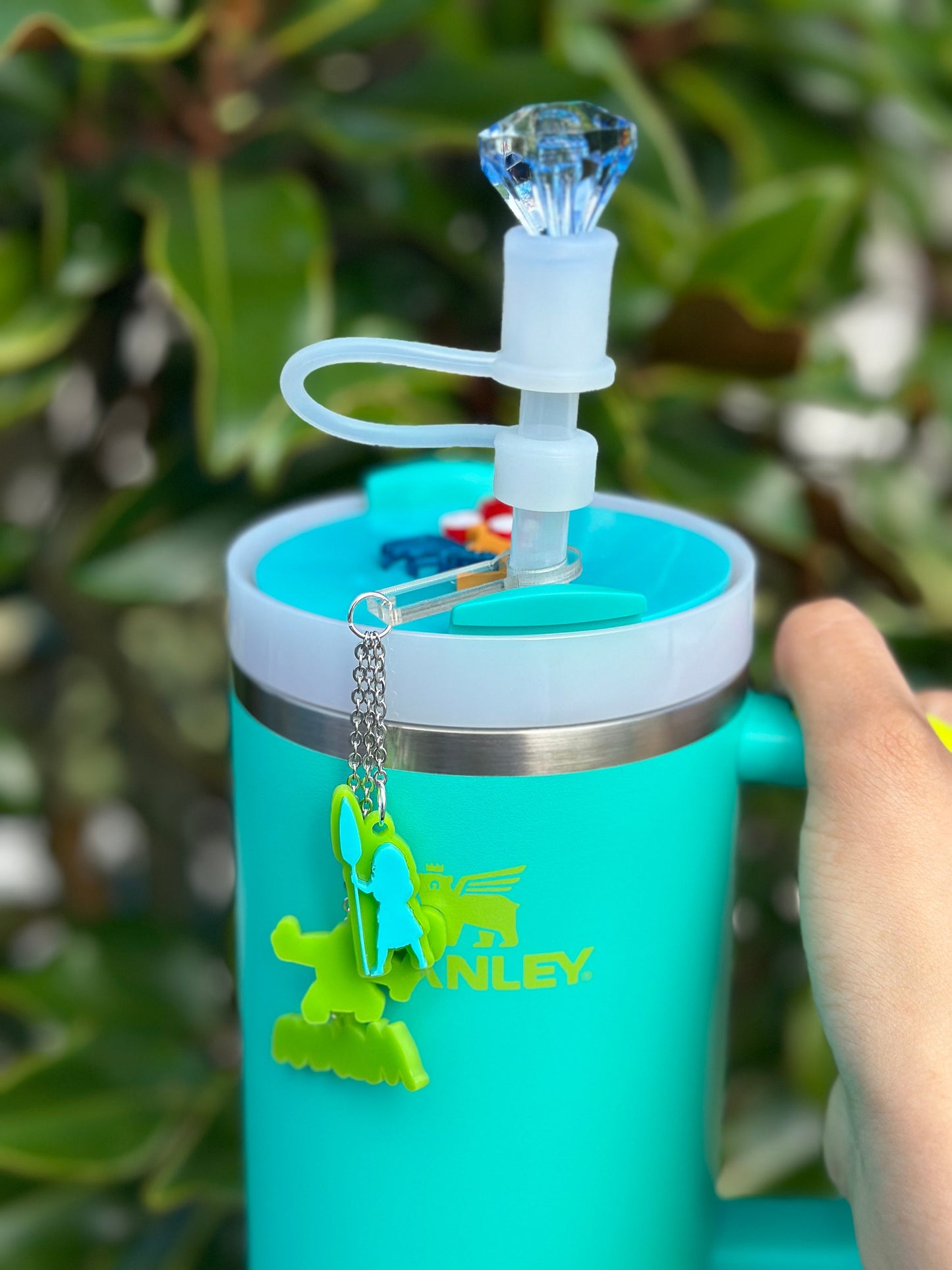 Tropical Chicken Tumbler Topper Tropical chicken Tag Personalized cute chicken Topper Tumbler Name tag Topper Personalized Tumbler Accessory