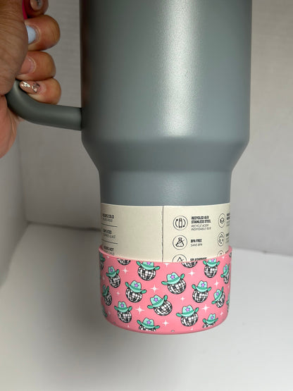 Cowboy Hat Disco Ball Tumbler Topper  Western Theme Tumbler Accessories  Stanley Tumbler Topper Pink and Mint Cowgirl Hat Set tumbler topper