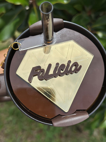 Diamond Name plate Personalized Name Tag 30oz 40oz H2.0 Tumbler Topper Tumbler Lid Tag Custom Tumbler Tag Acrylic Topper Chocolate Gold diamond