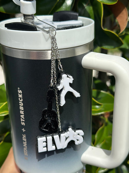 The King of rock and roll name plate and charms set tumbler name plate Tumbler Stanley Name plate, tumbler cup topper tumbler  Accessories