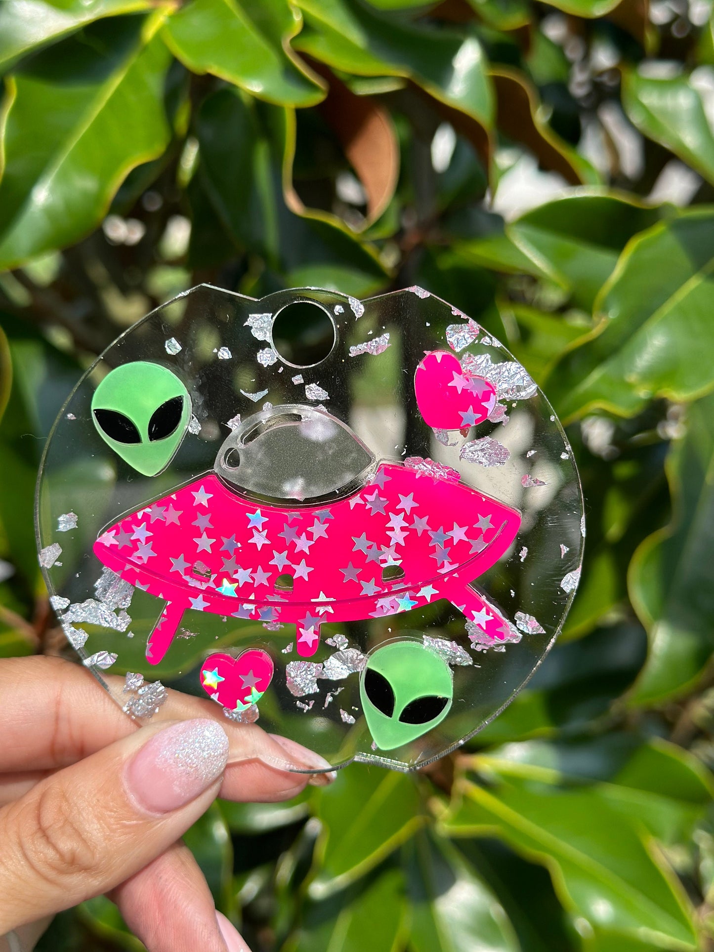 Personalized Name Tag Alien Tumbler Topper and Charms alien name tag glow in the dark  Name plate topper alien topper & charm glow in dark